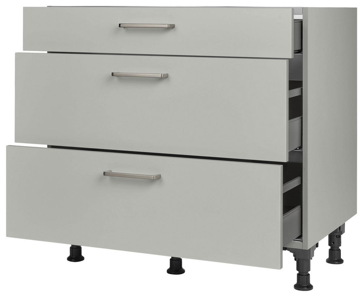 KOCHFELDUMBAUSCHRANK 90/87/56 cm  in Grau  - Edelstahlfarben/Grau, MODERN, Holzwerkstoff/Metall (90/87/56cm) - Nobilia
