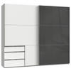 SCHWEBETÜRENSCHRANK in Grau, Weiss  - Chromfarben/Weiss, Modern, Holzwerkstoff (250/216/65cm) - MID.YOU