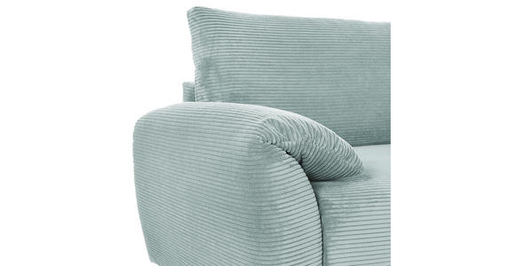 ECKSOFA Mintgrün Cord Rückenkissen, Schlaffunktion, Rücken echt, Stauraum, Liegefläche im Originalstoff  - Schwarz/Mintgrün, KONVENTIONELL, Kunststoff/Textil (266/180cm) - Carryhome