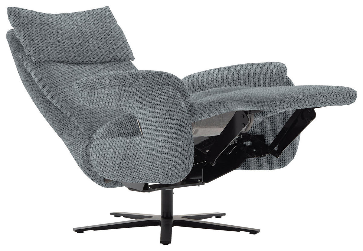 FERNSEHSESSEL in Struktur Anthrazit  - Anthrazit/Schwarz, MODERN, Textil/Metall (73/113-117/85cm) - Cantus