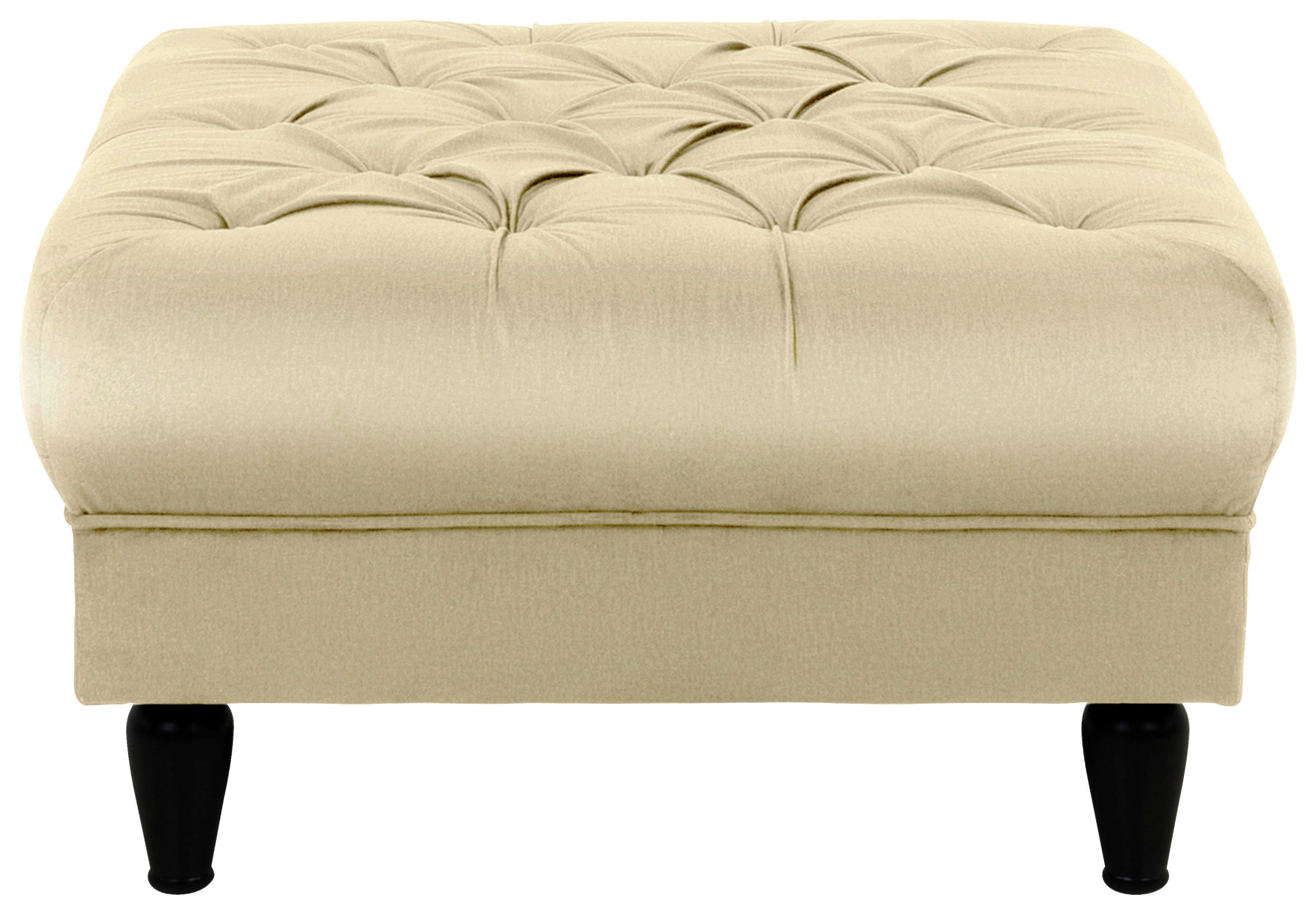 HOCKER in Textil Beige - Beige/Schwarz, Design, Holz/Textil (82/44/82cm) - MID.YOU