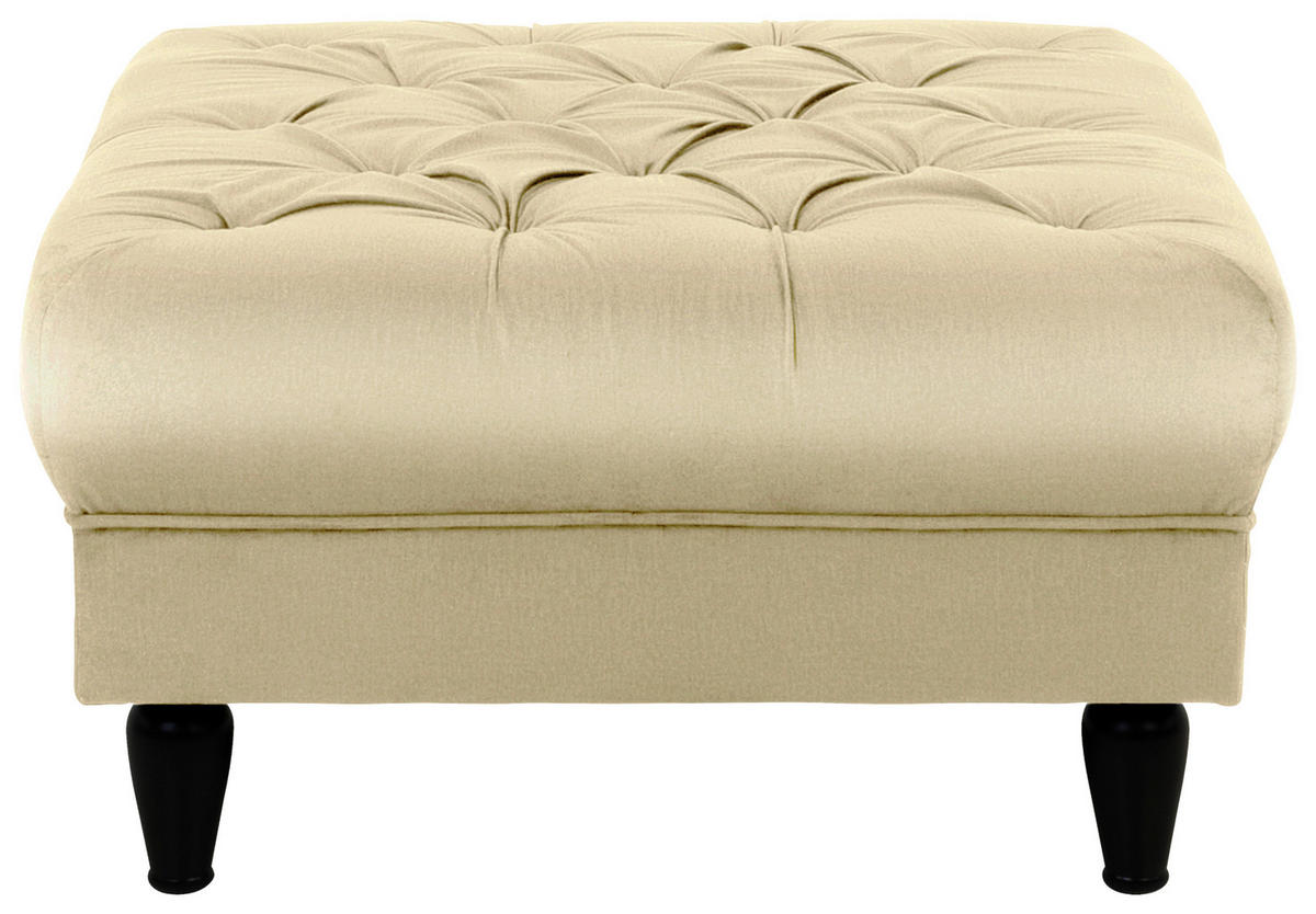 HOCKER in Textil Beige  - Beige/Schwarz, Design, Holz/Textil (82/44/82cm) - MID.YOU