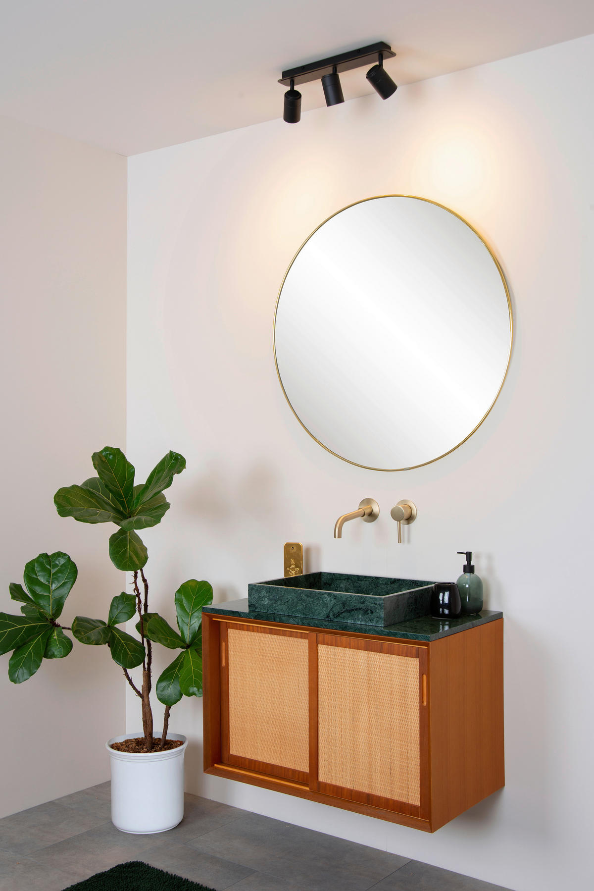 BADEZIMMER-DECKENLEUCHTE LENNERT 40/7/12.5 cm  - Schwarz, Design, Metall (40/7/12.5cm) - Lucide