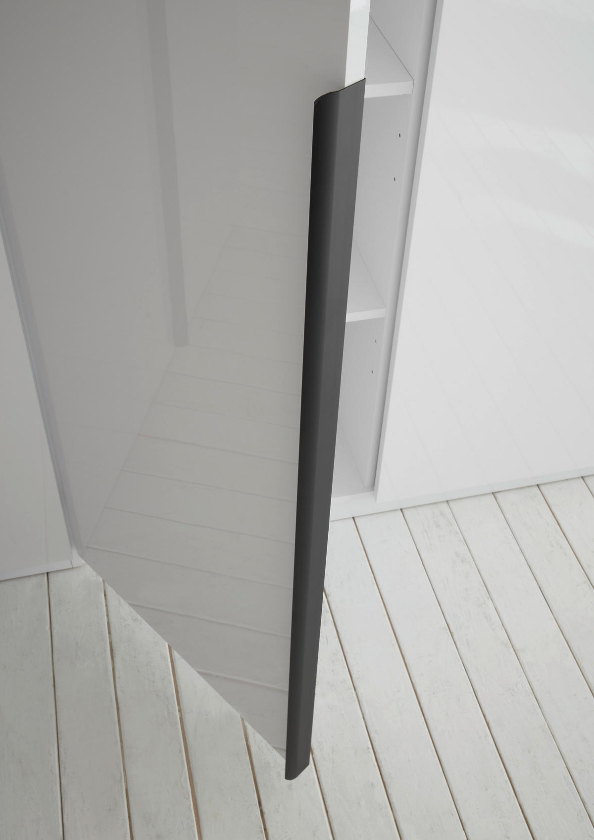 Dulap Cu Uși Rotative, 302/225/58 cm, alb lucios intens - alb/alb lucios intens, Basics, metal/material pe bază de lemn (302/225/58cm) - Hom`in