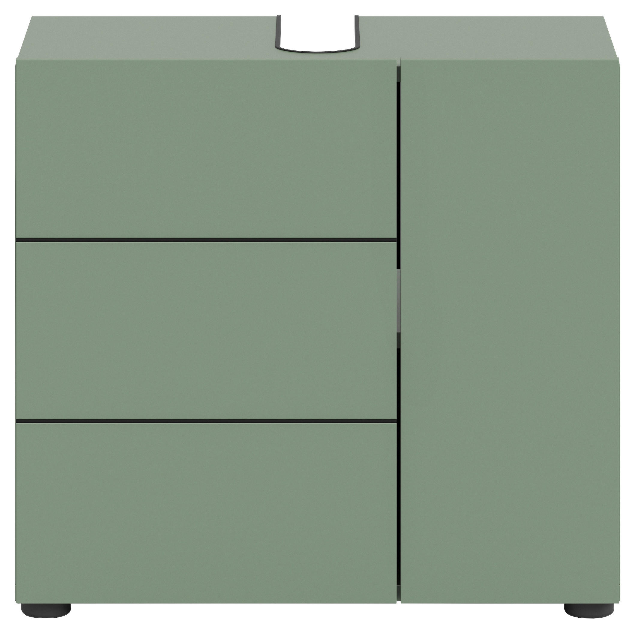 WASCHBECKENUNTERSCHRANK 60/57/34 cm  - Schwarz/Grün, MODERN, Holzwerkstoff/Kunststoff (60/57/34cm) - MID.YOU
