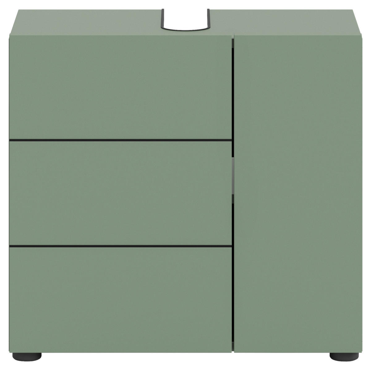 WASCHBECKENUNTERSCHRANK 60/57/34 cm  - Schwarz/Grün, MODERN, Holzwerkstoff/Kunststoff (60/57/34cm) - MID.YOU