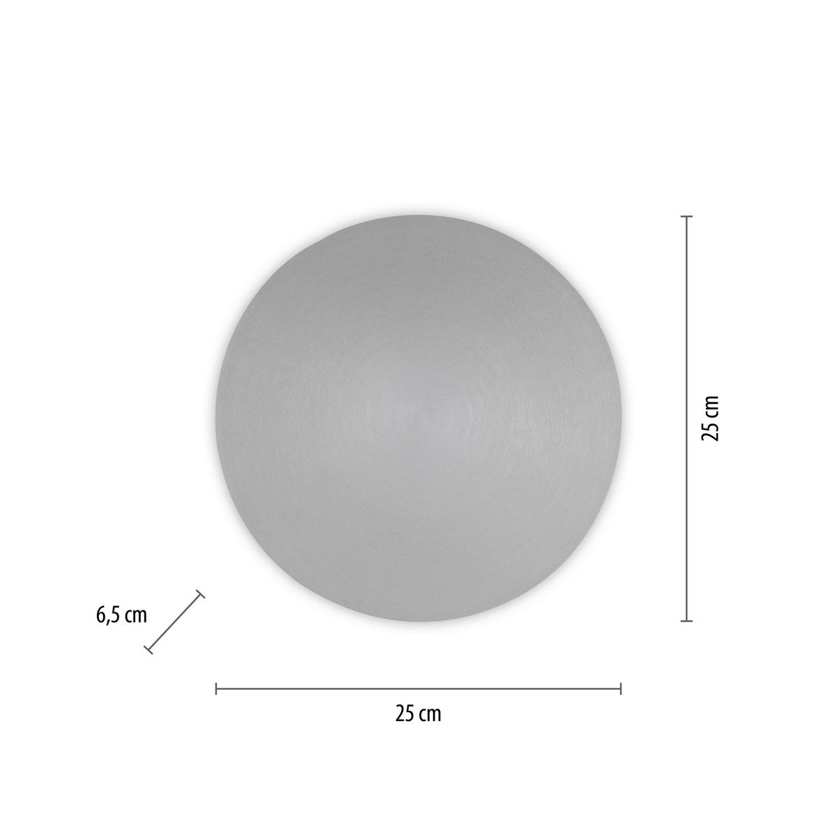 AKKU-WANDLEUCHTE - Grau, Design, Kunststoff/Metall (25/6,5cm) - Paul Neuhaus