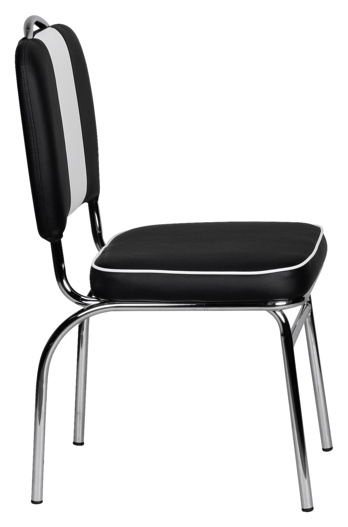 STUHL Schwarz, Weiß  - Silberfarben/Schwarz, MODERN, Kunststoff/Metall (47/90/45cm) - MID.YOU