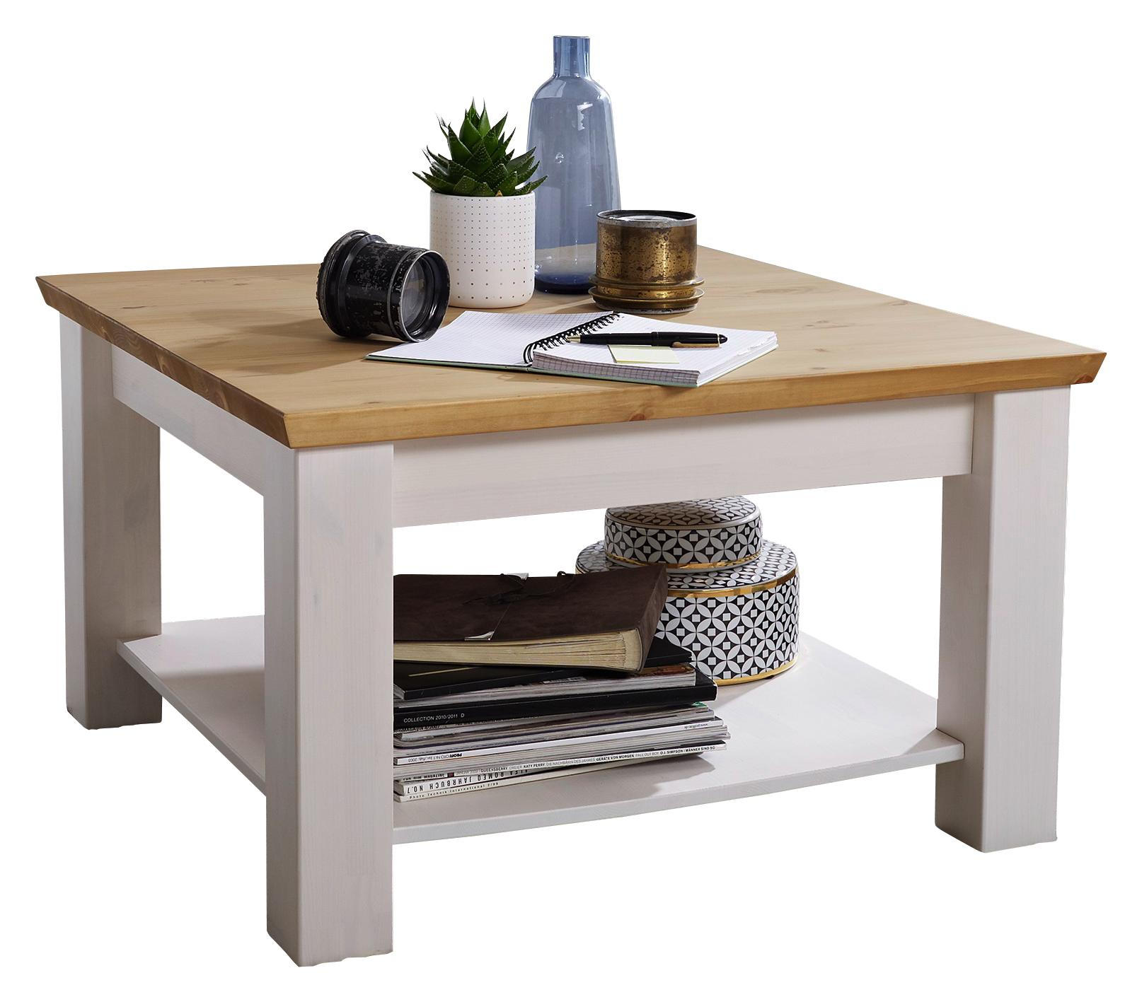 Couchtisch 75x75 Cm Landhausstil Mit Ablage Kaufen