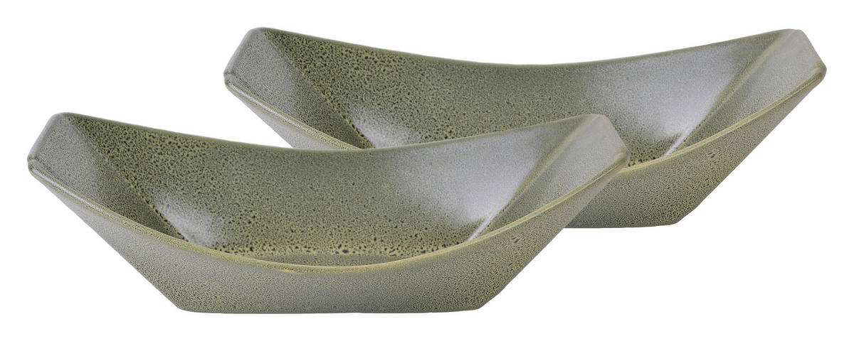 SCHÜSSELSET Streat Food 2-teilig 23,5/13,5 cm  - Grün, Basics, Keramik (23,5/13,5cm) - Creatable