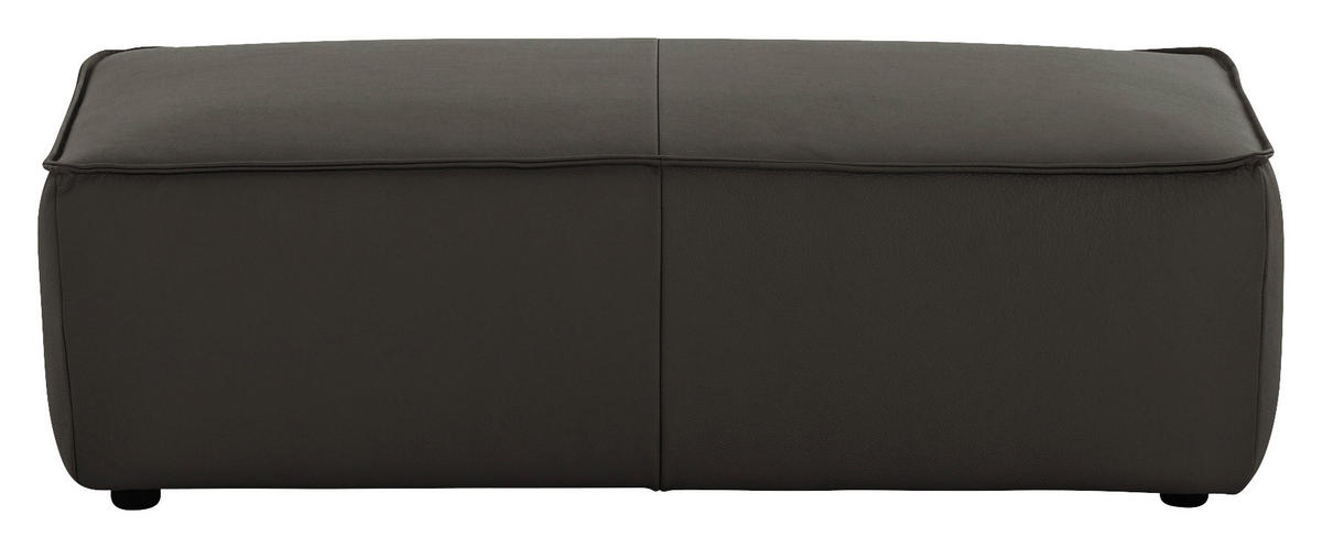 HOCKER in Leder Braun  - Schwarz/Braun, Modern, Leder/Kunststoff (120/39/60cm) - W.Schillig