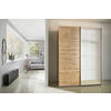 SCHWEBETÜRENSCHRANK 136/197/61 cm 2-türig Silberfarben, Eiche Artisan  - Silberfarben/Alufarben, MODERN, Holzwerkstoff/Metall (136/197/61cm) - Rauch Möbel