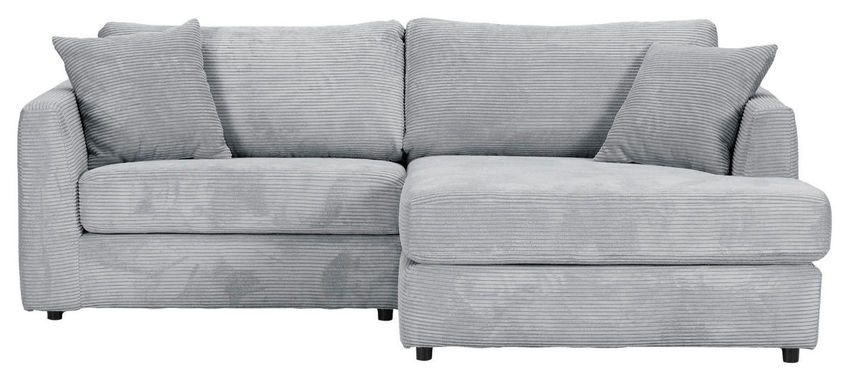 ECKSOFA Hellgrau Cord  - Hellgrau/Schwarz, KONVENTIONELL, Kunststoff/Textil (234/170cm) - Carryhome