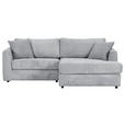 ECKSOFA  in Cord Hellgrau  234/170 cm  - Hellgrau/Schwarz, KONVENTIONELL, Kunststoff/Textil (234/170cm) - Carryhome