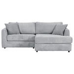 ECKSOFA  in Cord Hellgrau  234/170 cm  - Hellgrau/Schwarz, KONVENTIONELL, Kunststoff/Textil (234/170cm) - Carryhome
