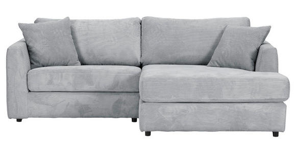 ECKSOFA  in Cord Hellgrau  234/170 cm  - Hellgrau/Schwarz, KONVENTIONELL, Kunststoff/Textil (234/170cm) - Carryhome