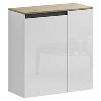 SCHUHSCHRANK Anthrazit, Weiß, Eiche Artisan  - Anthrazit/Weiß, Design, Holzwerkstoff (80/85/35,1cm) - Xora