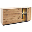 SIDEBOARD Anthrazit, Eichefarben  179/86/44 cm  - Eichefarben/Anthrazit, Natur, Glas/Holz (179/86/44cm) - Linea Natura