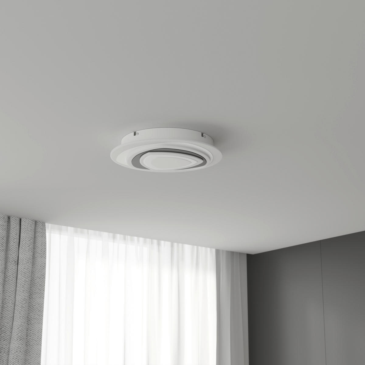 LED-DECKENLEUCHTE 50/5,5 cm   - Schwarz/Weiß, Design, Kunststoff/Metall (50/5,5cm) - Novel