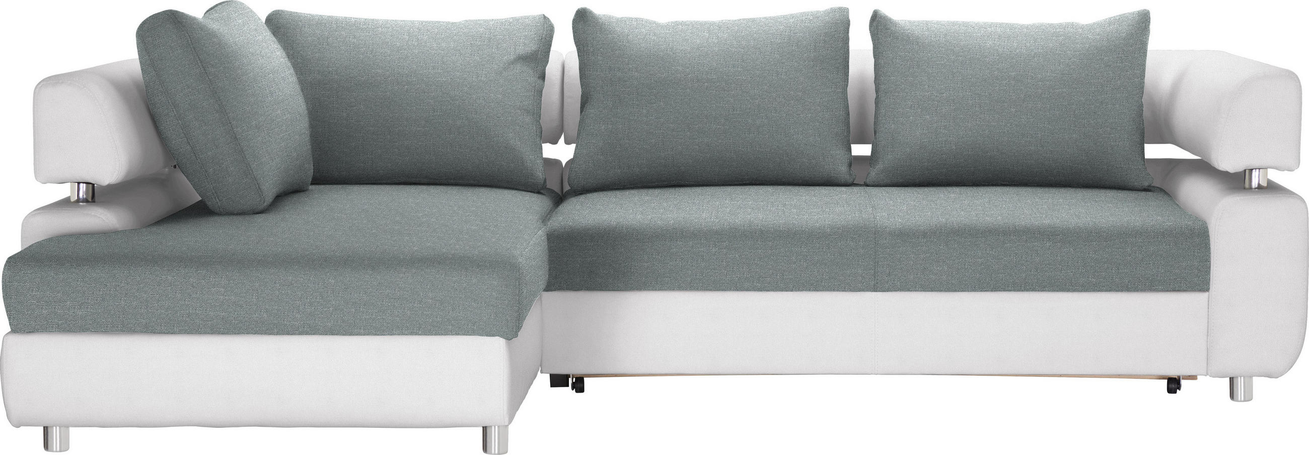 Wohnlandschaft in Textil Weiß, Mintgrün