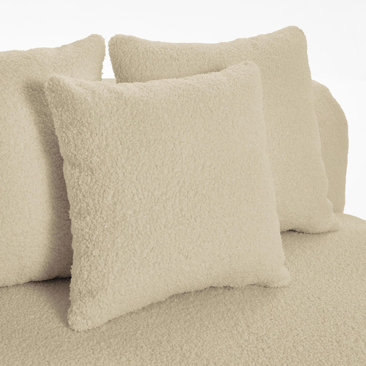 ECKSOFA in Flachgewebe, Teddystoff Beige  - Beige, Trend, Textil (315/300cm) - Livetastic
