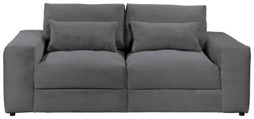 BIGSOFA Cord Dunkelgrau  - Dunkelgrau/Schwarz, KONVENTIONELL, Kunststoff/Textil (230/78/122cm) - Carryhome
