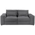 BIGSOFA Cord Dunkelgrau  - Dunkelgrau/Schwarz, KONVENTIONELL, Kunststoff/Textil (230/78/122cm) - Carryhome