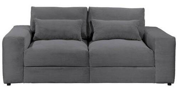 BIGSOFA Cord Dunkelgrau - Dunkelgrau/Schwarz, KONVENTIONELL, Kunststoff/Textil (230/78/122cm) - Carryhome