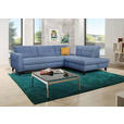 ECKSOFA in Webstoff Blau  297/216 cm  - Blau/Schwarz, Design, Holz/Textil (297/216cm) - Xora