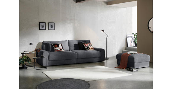 BIGSOFA in Cord Graphitfarben  - Schwarz/Graphitfarben, MODERN, Kunststoff/Textil (278/93/112cm) - Carryhome