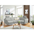 ECKSOFA  in Flachgewebe Grauweiß  238/186 cm  - Eichefarben/Grauweiß, Design, Holz/Textil (238/186cm) - Valnatura