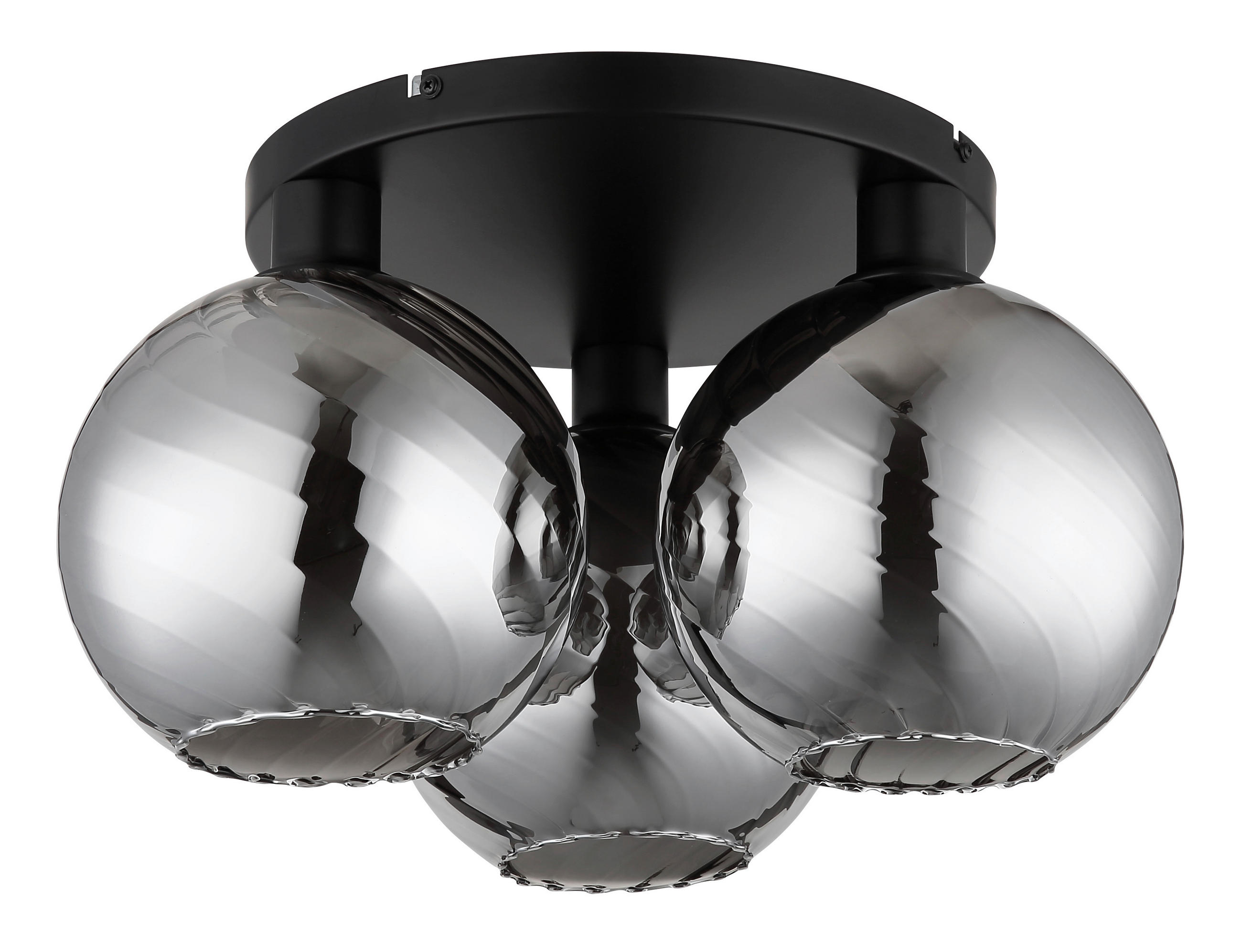 DECKENLEUCHTE ULF 46/25 cm   - Schwarz/Weiß, Design, Glas/Metall (46/25cm)