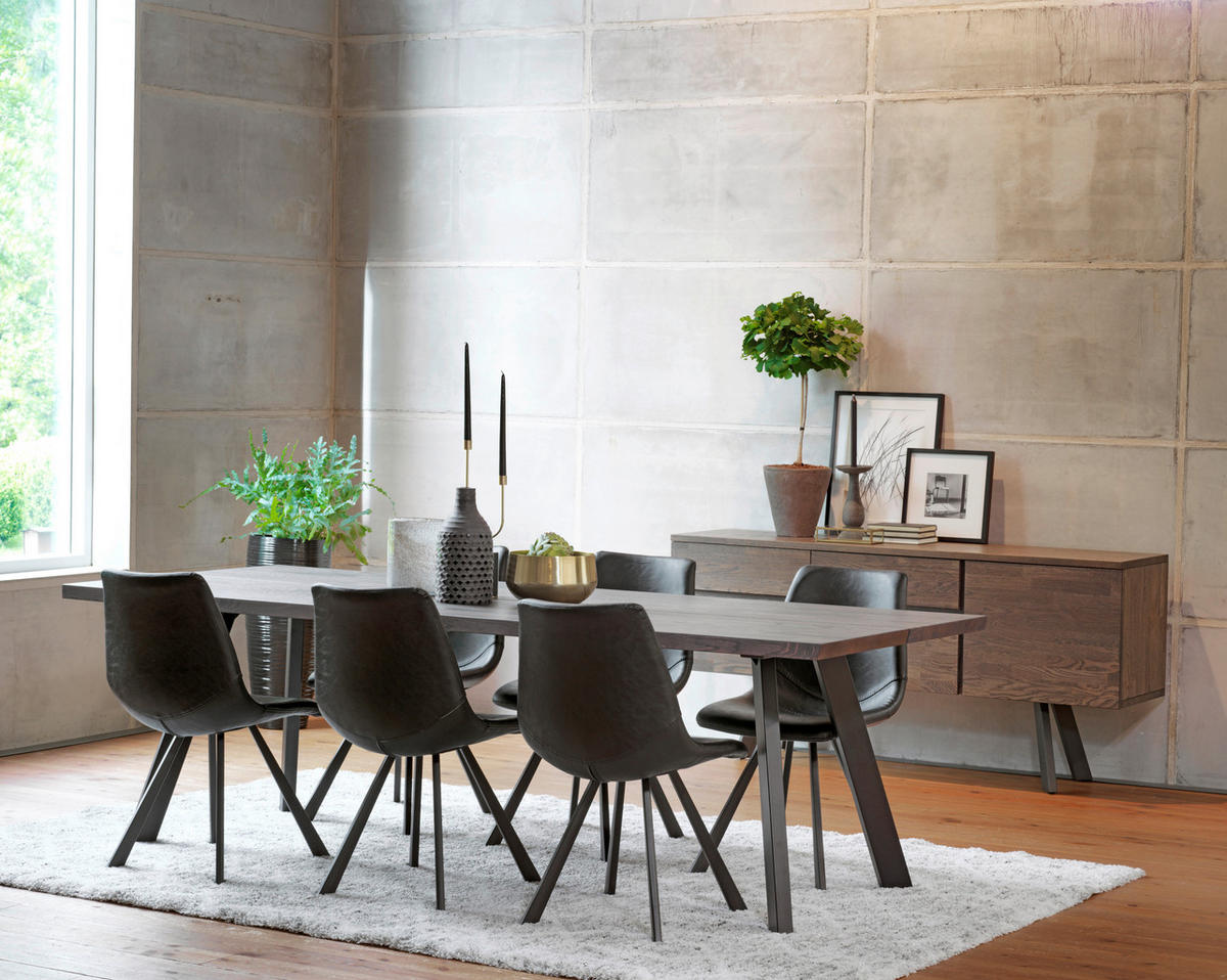 MATBORD i trä, metall 240/100/75 cm   - svart, Design, metall/trä (240/100/75cm) - Rowico