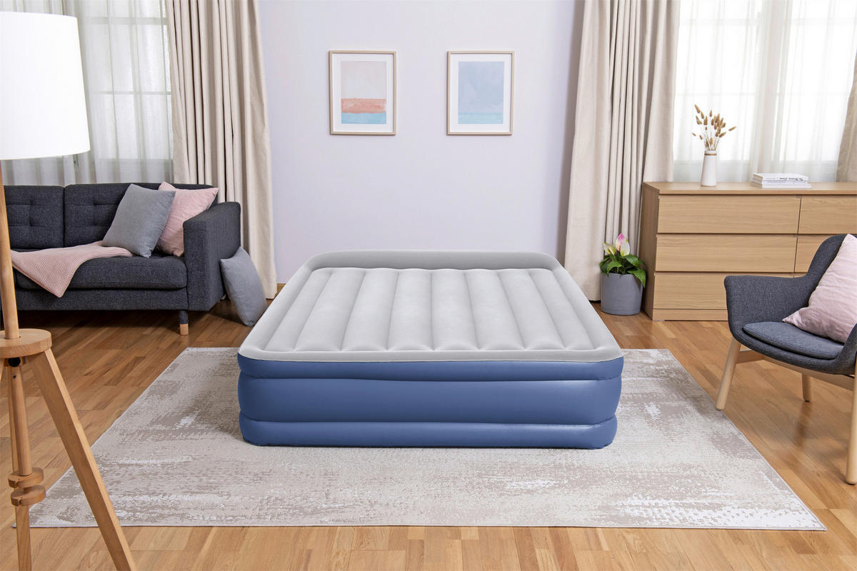 LUFTBETT TRITECH AIR 67630 Hellgrau, Dunkelblau  - Hellgrau/Dunkelblau, KONVENTIONELL, Kunststoff (203/152/46cm) - Bestway