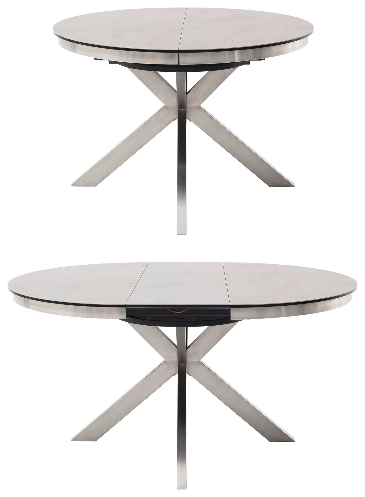 ESSTISCH in Metall, Keramik 120/120/76 cm  - Edelstahlfarben/Anthrazit, Design, Keramik/Metall (120/120/76cm) - Livetastic