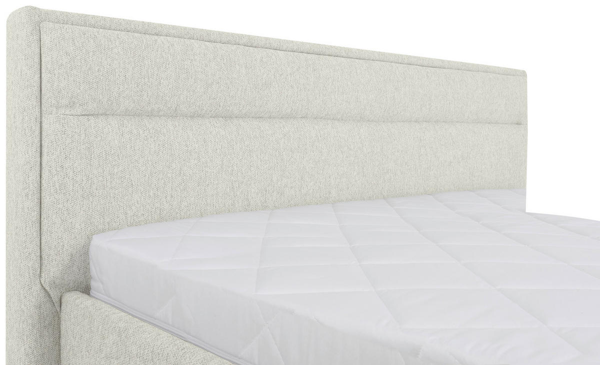 POLSTERBETT Matratze, Lattenrost, Bettkasten 120/200 cm  in Creme  - Creme, MODERN, Holz/Kunststoff (120/200cm) - MID.YOU