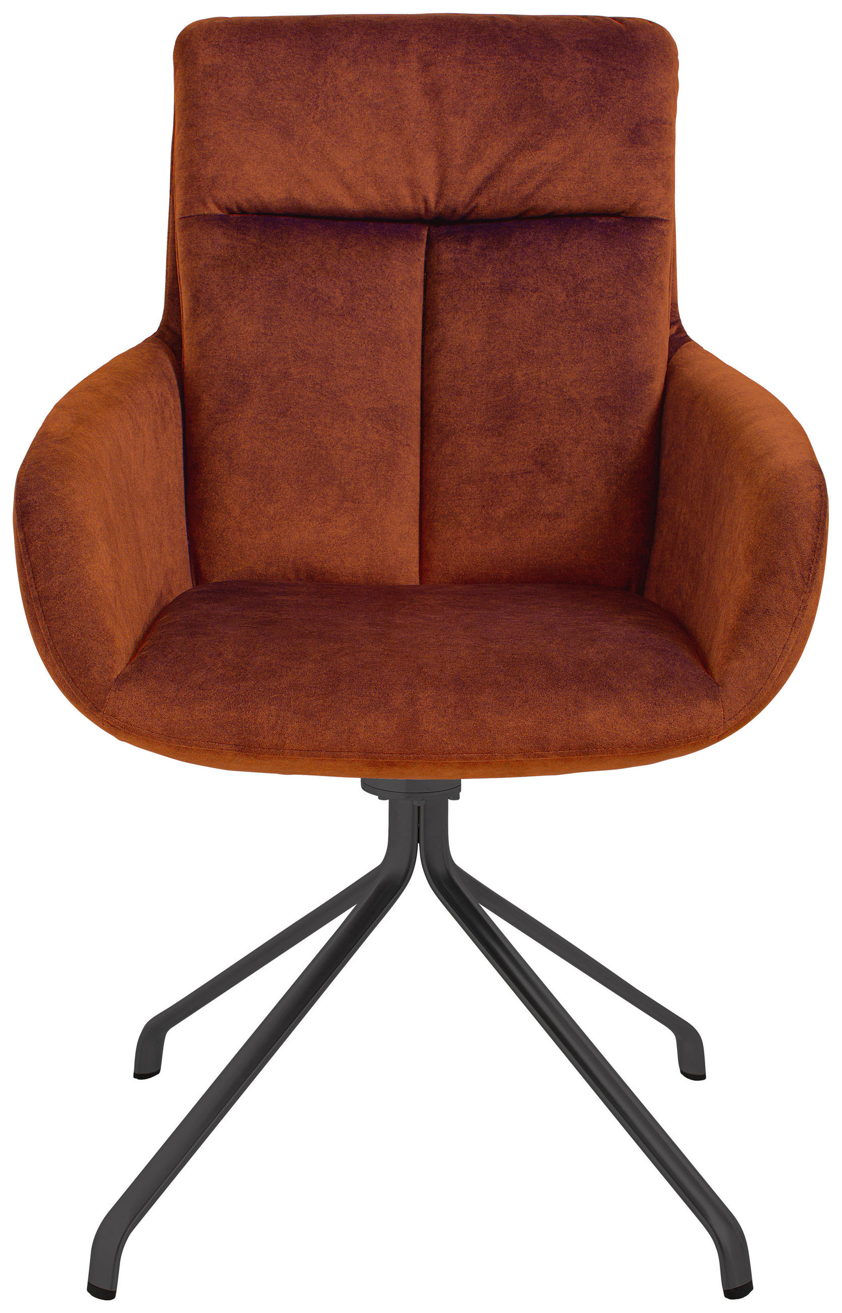 ARMLEHNSTUHL drehbar  in Stahl Velours  - Anthrazit/Kupferfarben, Design, Textil/Metall (61/90/64cm) - Venjakob