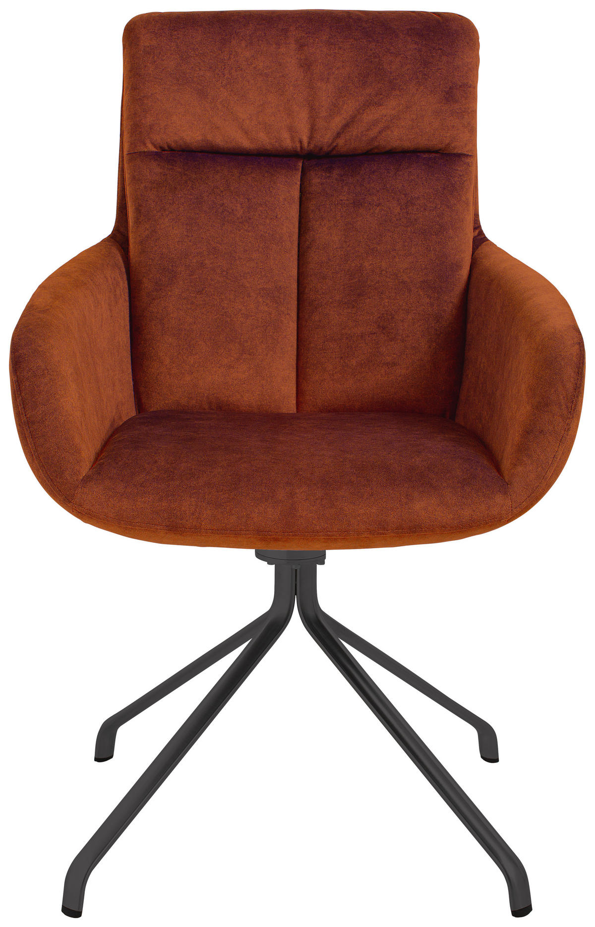 ARMLEHNSTUHL  in Stahl Velours  - Anthrazit/Kupferfarben, Design, Textil/Metall (61/90/64cm) - Venjakob