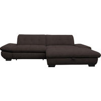 ECKSOFA in Mikrofaser Braun  - Schwarz/Braun, Design, Textil/Metall (290/198cm) - Xora