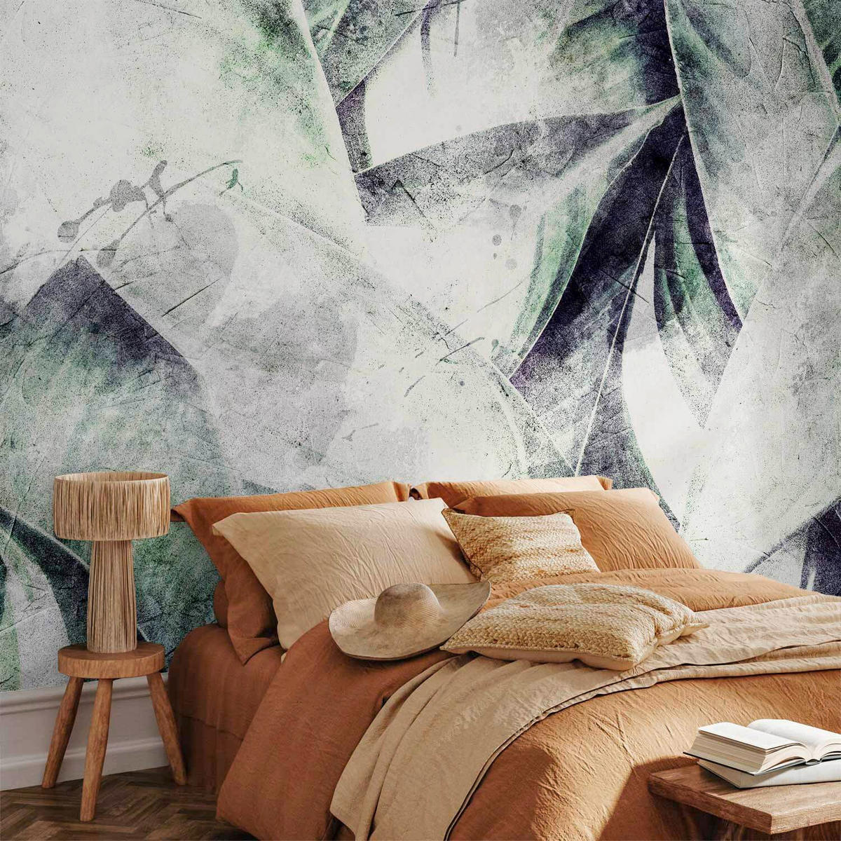 FOTOTAPET 100/70 cm  - gråvit/salviagrön, Lifestyle, textil (100/70cm) - artgeist