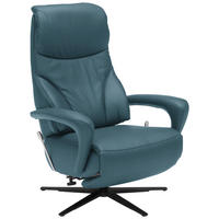 RELAXSESSEL in Leder Blau  - Blau/Schwarz, Design, Leder/Metall (75/106/88cm) - Dieter Knoll