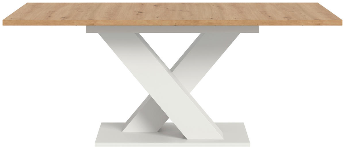 AUSZIEHTISCH Eiche Artisan rechteckig  ausziehbar  - Eiche Artisan/Weiß, KONVENTIONELL, Holzwerkstoff (150-190/76/90cm)