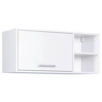 KÜCHENOBERSCHRANK 99/44/40 cm  in Weiß  - Silberfarben/Weiß, MODERN, Holzwerkstoff/Metall (99/44/40cm) - home24