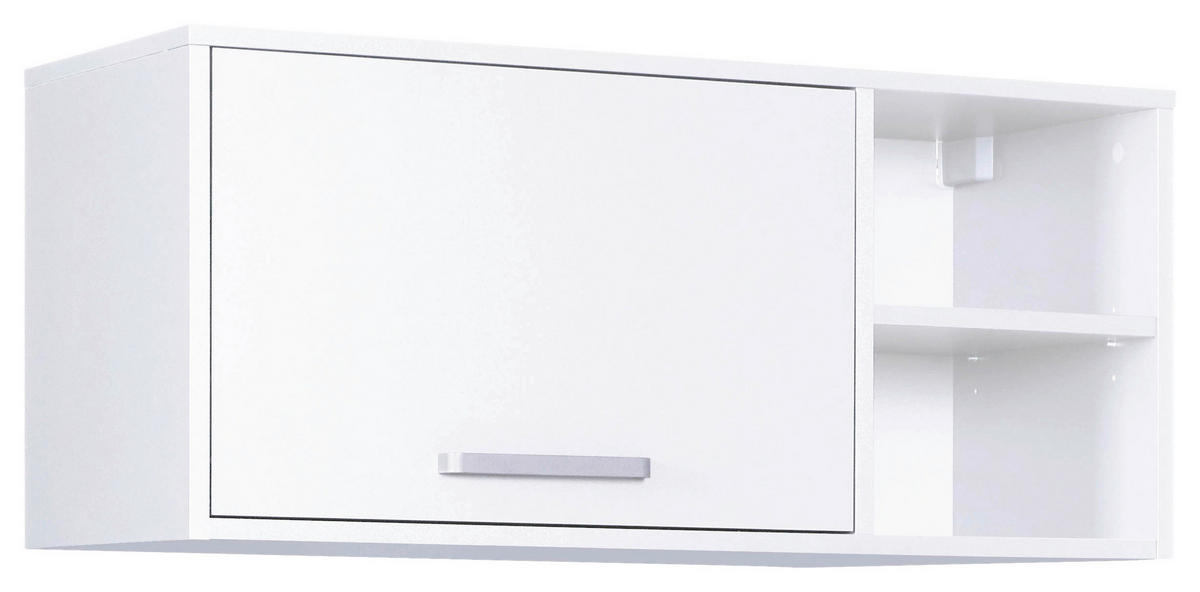 KÜCHENOBERSCHRANK 99/44/40 cm  in Weiß  - Silberfarben/Weiß, MODERN, Holzwerkstoff/Metall (99/44/40cm) - home24
