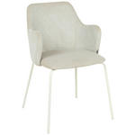 ARMLEHNSTUHL  Stoffauswahl Samt  - Beige/Creme, Design, Textil/Metall (53/85/58cm) - Novel