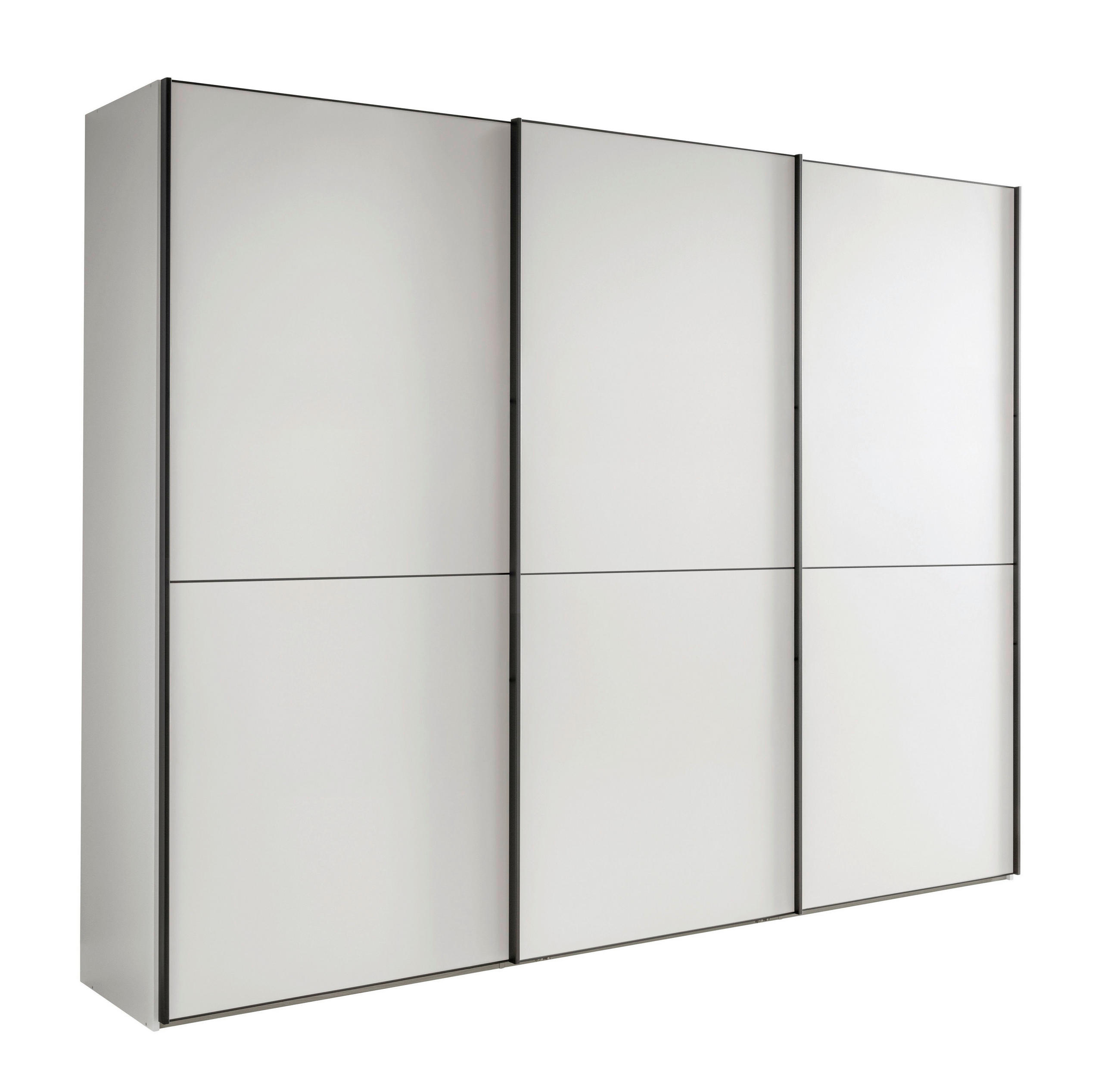 SCHWEBETÜRENSCHRANK 280/217/67 cm 3 Tür(en)-türig Weiß  - Schwarz/Weiß, MODERN, Holzwerkstoff/Metall (280/217/67cm) - Chameo
