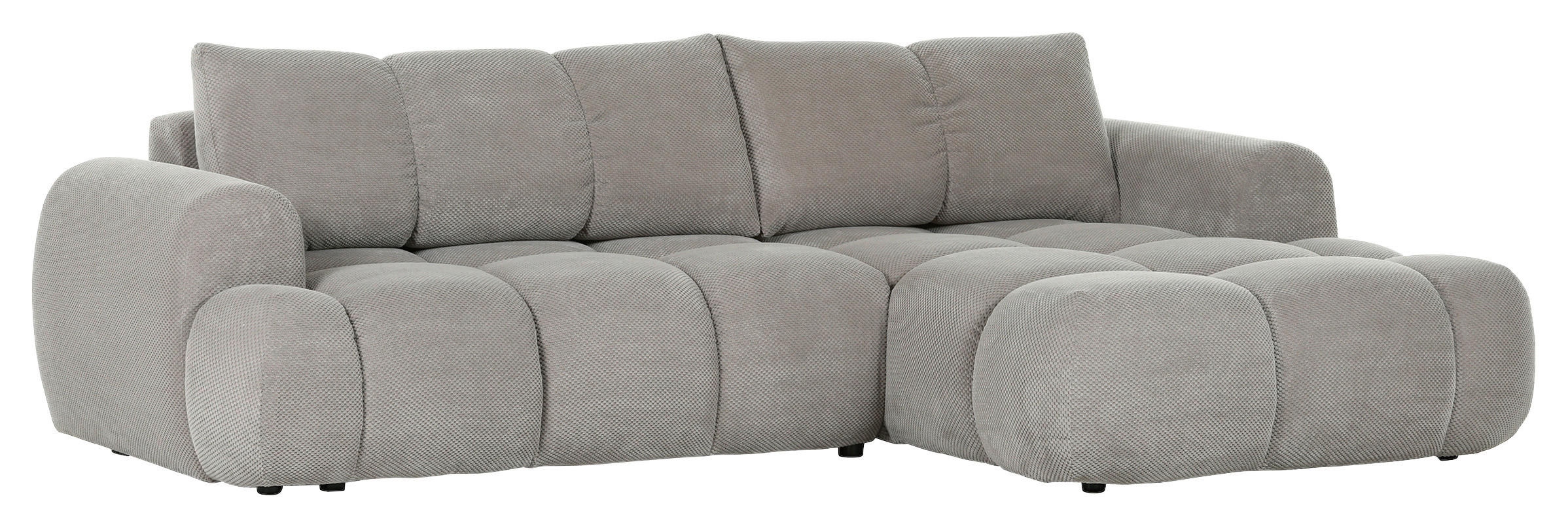 ECKSOFA in Flachgewebe Greige  - Greige/Schwarz, Konventionell, Kunststoff/Textil (274/174cm) - Carryhome