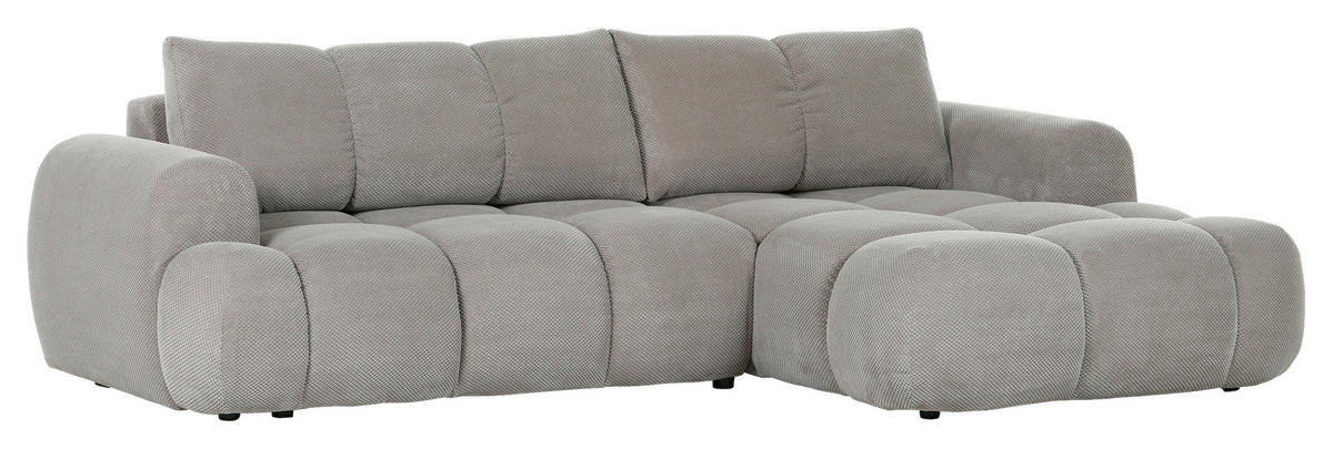 ECKSOFA Greige Flachgewebe  - Greige/Schwarz, KONVENTIONELL, Kunststoff/Textil (274/174cm) - Carryhome