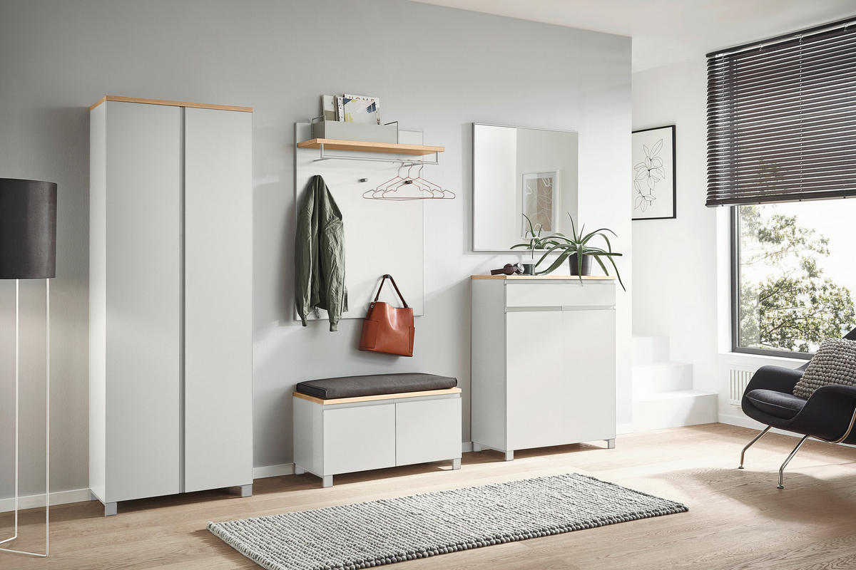 GARDEROBE 6-teilig  in 260/193/40 cm  - Weiss/Eichefarben, Design, Holz/Holzwerkstoff (260/193/40cm) - Dieter Knoll