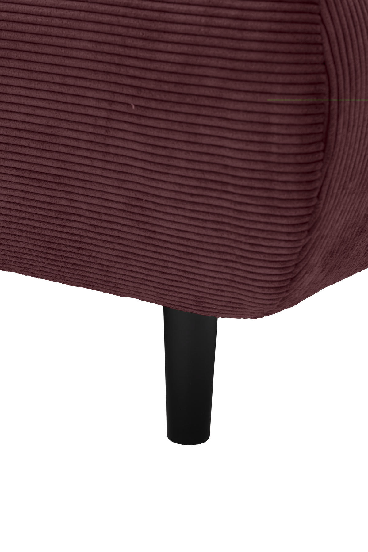 ECKSOFA Ottomane links, Eckteil  Bordeaux Feincord  - Bordeaux/Schwarz, Design, Holz/Textil (215/288cm) - Pure Home Lifestyle